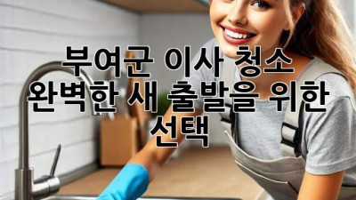 부여군 이사 청소 ✨ 완벽한 새 출발을 위한 선택! 🏡